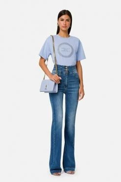 Elisabetta Franchi T-Shirts Blue -Elisabetta Franchi Winkel d4b466c693d63faf923de306cc4a4870