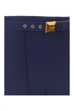 Elisabetta Franchi Pantalons Flared Trousers Blue -Elisabetta Franchi Winkel d4c5f2dfcaec3c27058796ab3d56221d