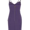 Elisabetta Franchi Casual Jurken Rhinestone Mini Dress Purple