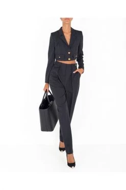 Elisabetta Franchi Vrijetijds Broeken Trousers Black