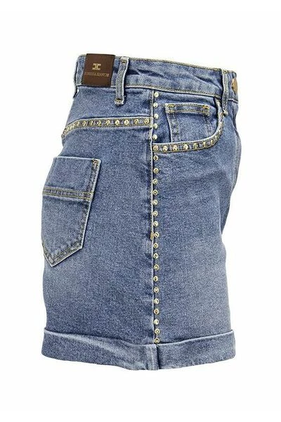 Elisabetta Franchi Denim Shorts Korte Broek Blue 3 Elisabetta Franchi Denim Shorts Korte Broek Blue - Afbeelding 3