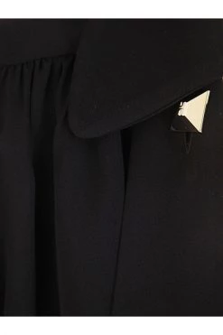 Elisabetta Franchi Longsleeve Shirts Georgette Shirt With Maxi Chain Accessory Black -Elisabetta Franchi Winkel d5f9949476296f1000c6cacadd696116