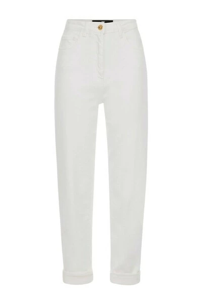 Elisabetta Franchi Pantalons Tapered Trousers White 1 Elisabetta Franchi Pantalons Tapered Trousers White