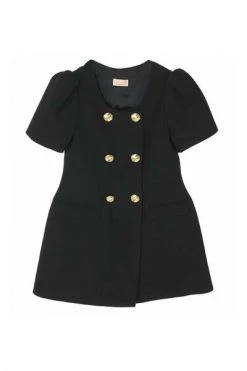 Elisabetta Franchi Jurken My Little Girl Double -breasted Girl Dress Black