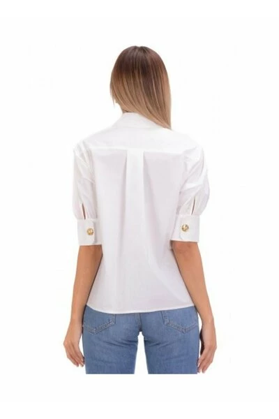 Elisabetta Franchi Longsleeve Shirts 3/4 Shirt With Pockets White 2 Elisabetta Franchi Longsleeve Shirts 3/4 Shirt With Pockets White - Afbeelding 2