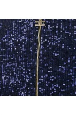 Elisabetta Franchi Feestjurken Skirt And Top Outfit In Full Sequins Blue