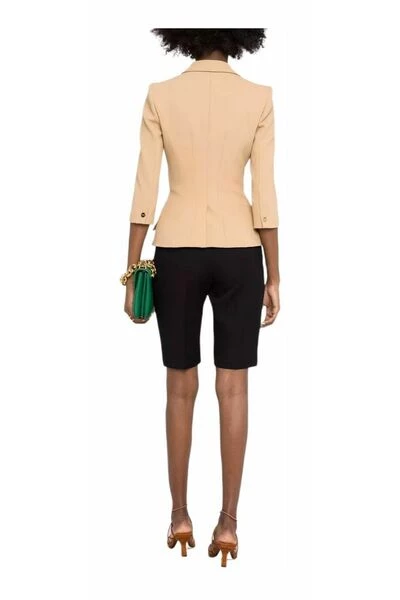 Elisabetta Franchi Blazers Fitted Jacket With Lapels Beige 6 Elisabetta Franchi Blazers Fitted Jacket With Lapels Beige - Afbeelding 6