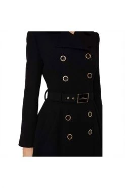 Elisabetta Franchi Trenchcoats & Mantels Double Breasted Coat Black -Elisabetta Franchi Winkel d86697d4924ba3eea0d51cb5fe65b45f