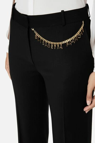 Elisabetta Franchi Wijde Broeken Wide Trousers Black 2 Elisabetta Franchi Wijde Broeken Wide Trousers Black - Afbeelding 2