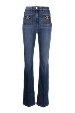Elisabetta Franchi Straight Jeans Jeans PJ51S26E2 Blue