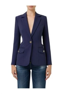Elisabetta Franchi Blazers Single Breasted Blazer Blue