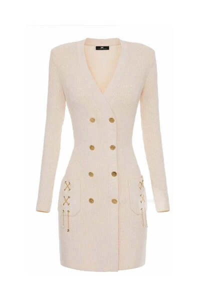 Elisabetta Franchi Casual Jurken Short Dresses Beige 3 Elisabetta Franchi Casual Jurken Short Dresses Beige - Afbeelding 3