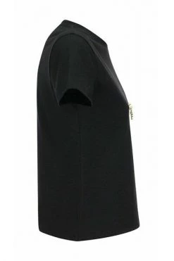 Elisabetta Franchi T-shirts T-shirt With Piercing Application Black