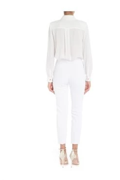 Elisabetta Franchi Longsleeve Shirts Blouse With Maxi Rose In Organza White -Elisabetta Franchi Winkel dc9dda2f5ad1178f769a2625f9dadddc