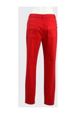Elisabetta Franchi Straight Jeans Pantalone 5 Pockets Red