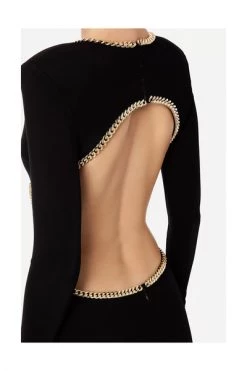 Elisabetta Franchi Maxi Jurken Maxi Dresses Black