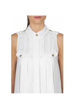 Elisabetta Franchi Casual Jurken Dimanate Dress With Neck White -Elisabetta Franchi Winkel ddeb26444a7f0f6914c406a86de088c5