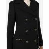 Elisabetta Franchi Trenchcoats & Mantels Double-Breasted Coats Black