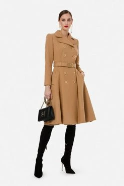 Elisabetta Franchi Trenchcoats & Mantels Double-Breasted Coats Beige -Elisabetta Franchi Winkel dfa65c43db86372691c921c38e85de79