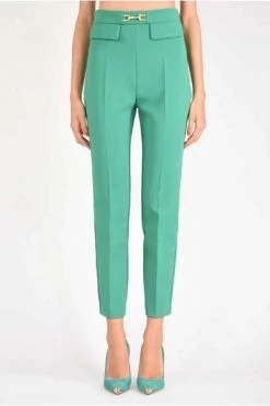 Elisabetta Franchi Chino's Chinos Trousers Green -Elisabetta Franchi Winkel e0621405d806e084fa010f274f81bccc