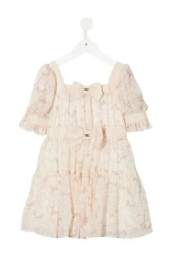 Elisabetta Franchi Jurken Dress EFAB412GA102 Beige