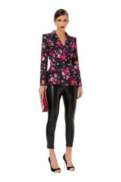 Elisabetta Franchi Leren Broeken Trousers Black