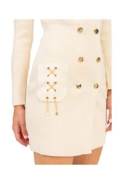 Elisabetta Franchi Casual Jurken Knitted Dresses White