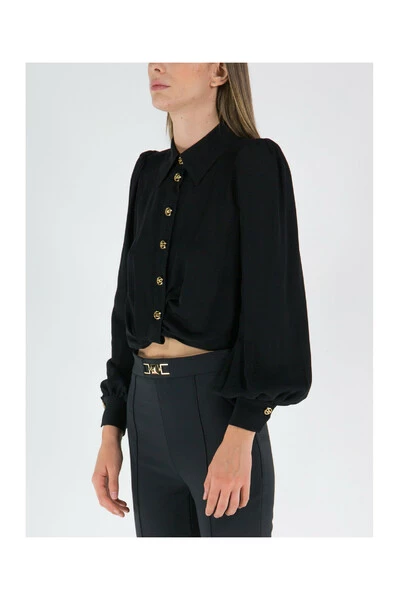 Elisabetta Franchi Longsleeve Shirts Shirts Black 2 Elisabetta Franchi Longsleeve Shirts Shirts Black - Afbeelding 2