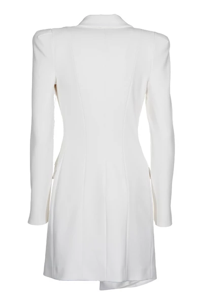 Elisabetta Franchi Casual Jurken Asymmetric Coat Dress White 2 Elisabetta Franchi Casual Jurken Asymmetric Coat Dress White - Afbeelding 2