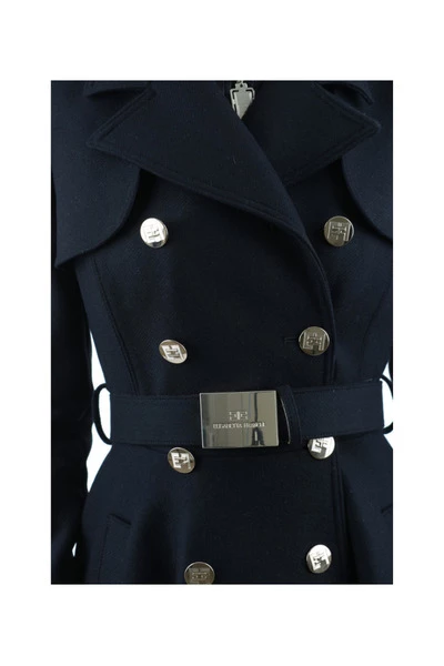 Elisabetta Franchi Trenchcoats & Mantels Double-Breasted Military Coat Black 5 Elisabetta Franchi Trenchcoats & Mantels Double-Breasted Military Coat Black - Afbeelding 5