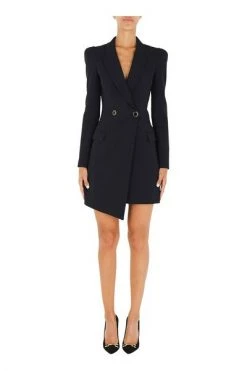 Elisabetta Franchi Jurken Asymmetric Robe Manteau Dress Black -Elisabetta Franchi Winkel e2f8feb24979a97585fe665c3387a379
