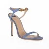 Elisabetta Franchi Sandalen Open-toe Sandals With Logo Strap Blue