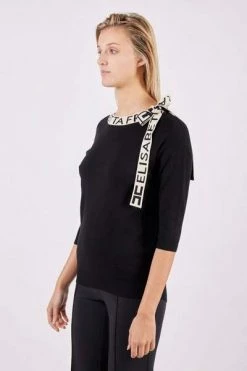 Elisabetta Franchi Sweaters Round-neck Knitwear Black -Elisabetta Franchi Winkel e39efe159f1b57543ae67e1dc5c9737b
