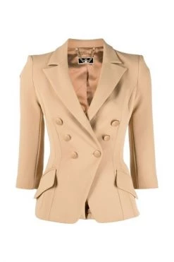 Elisabetta Franchi Blazers Fitted Jacket With Lapels Beige 9 Elisabetta Franchi Blazers Fitted Jacket With Lapels Beige -Elisabetta Franchi Winkel e540e05bfa4d734fa0a11d3e90b7ef58