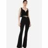 Elisabetta Franchi Wijde Broeken Trousers Black