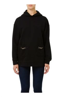 Elisabetta Franchi Hoodies & Sweatvesten MD00216E2 Sweatshirt Black