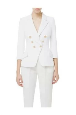 Elisabetta Franchi Blazers Fitted Jacket With Lapels White