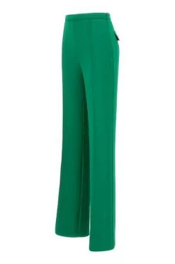 Elisabetta Franchi Wijde Broeken Trousers Green Green -Elisabetta Franchi Winkel e706441b48ec9261eb8af079b2fc0acc