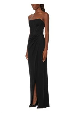 Elisabetta Franchi Jurken Red Carpet Draped Dress With Slit Black -Elisabetta Franchi Winkel e752d8f6b8d38b3c40f3b6e11c4b6da3