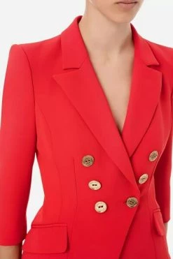 Elisabetta Franchi Blazers Crepe Jacket Red -Elisabetta Franchi Winkel e79d702a3641c29aa8891edd940c03ca