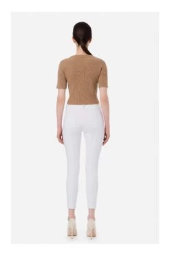 Elisabetta Franchi Sweaters Round-neck Knitwear Brown -Elisabetta Franchi Winkel e7c7f4bd27efd85a718f534a6cc97cee