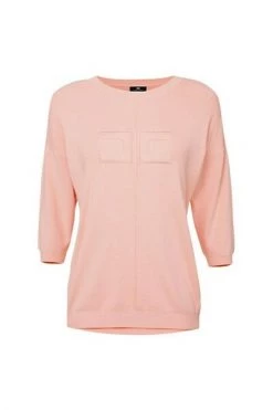 Elisabetta Franchi Sweaters Girocollo Donna Con Logo In Rilievo Pink -Elisabetta Franchi Winkel e848cd809ff0f10fa983f799183a895b