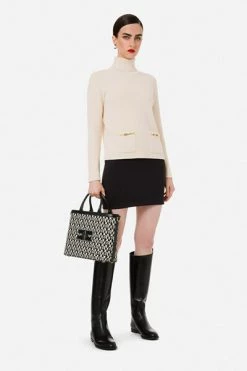 Elisabetta Franchi Coltruien Turtlenecks Beige