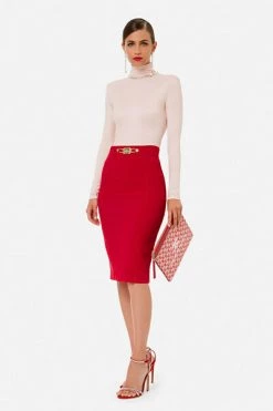 Elisabetta Franchi Kokerrokken Pencil Skirts Red 7 Elisabetta Franchi Kokerrokken Pencil Skirts Red -Elisabetta Franchi Winkel e873fc88fadd0868487f175dfba947a7
