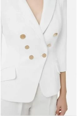 Elisabetta Franchi Blazers Fitted Jacket With Lapels White -Elisabetta Franchi Winkel e8fba867913e2b8a4e312850ea4839b2