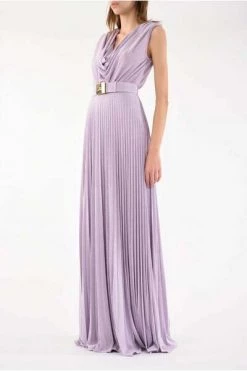 Elisabetta Franchi Maxi Jurken Long Dress Purple -Elisabetta Franchi Winkel e9179bc39a7fabb5f451aeeae93de5c3