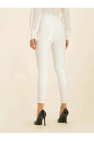Elisabetta Franchi Leren Broeken Trousers White 1 Elisabetta Franchi Leren Broeken Trousers White