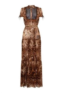Elisabetta Franchi Maxi Jurken Maxi Dresses Brown -Elisabetta Franchi Winkel e991b514c6697a761cb8ff9c02789f63