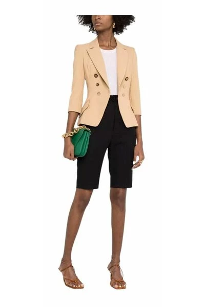 Elisabetta Franchi Blazers Fitted Jacket With Lapels Beige 2 Elisabetta Franchi Blazers Fitted Jacket With Lapels Beige - Afbeelding 2