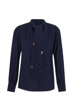 Elisabetta Franchi Blouses Lavalliére Blouse Blue -Elisabetta Franchi Winkel e9f15068af4c0f87c8d9c3617a8a98e0